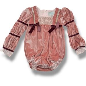 Petite Maison Kids Juliette Velvet Romper - 18 months